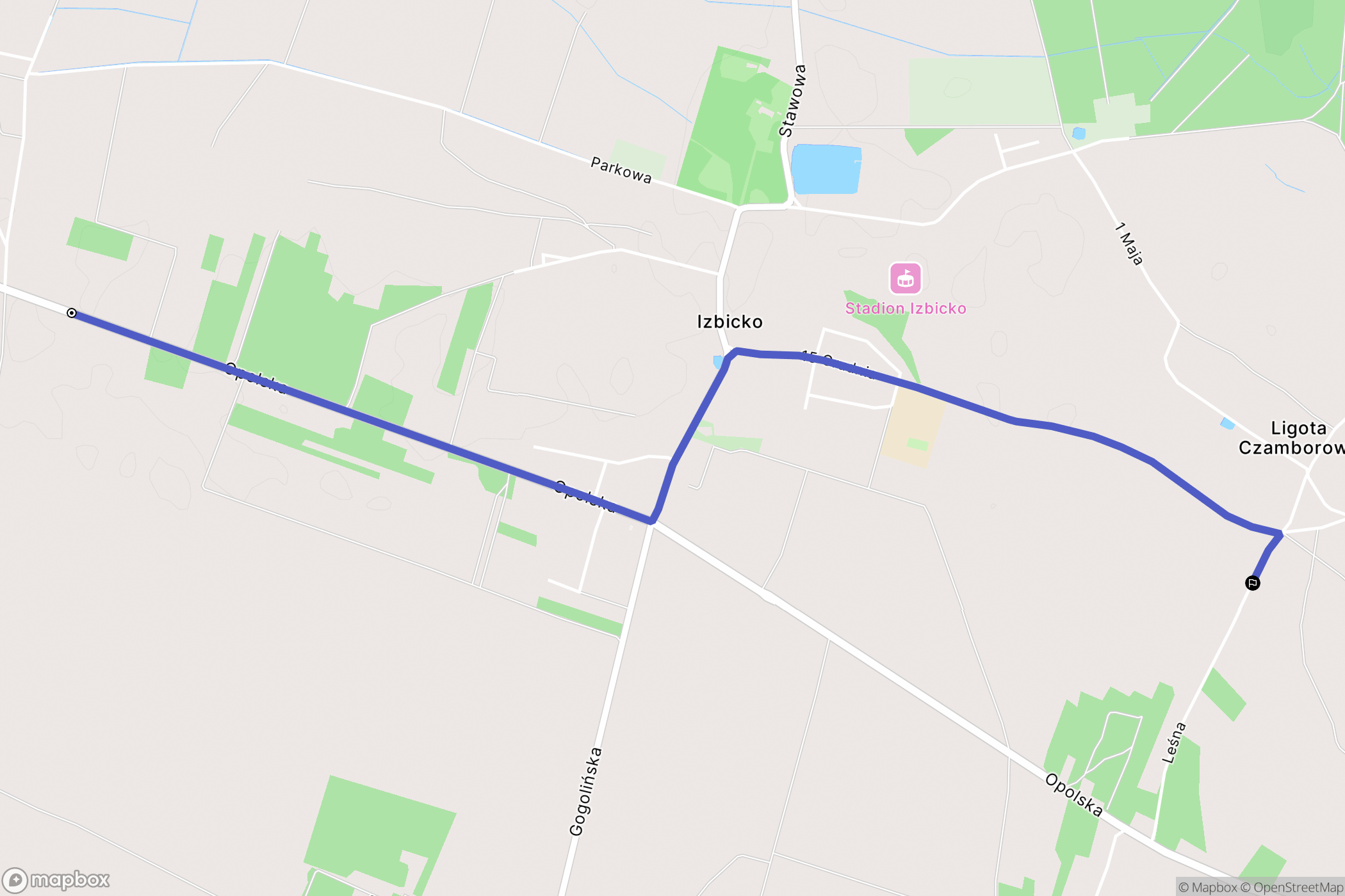 Grabów: mapa trasy - Poland