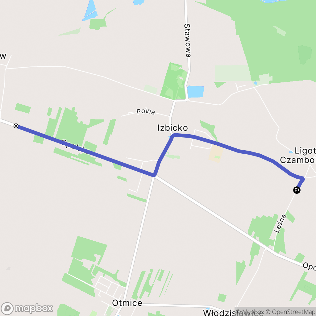 Grabów: mapa trasy - Poland