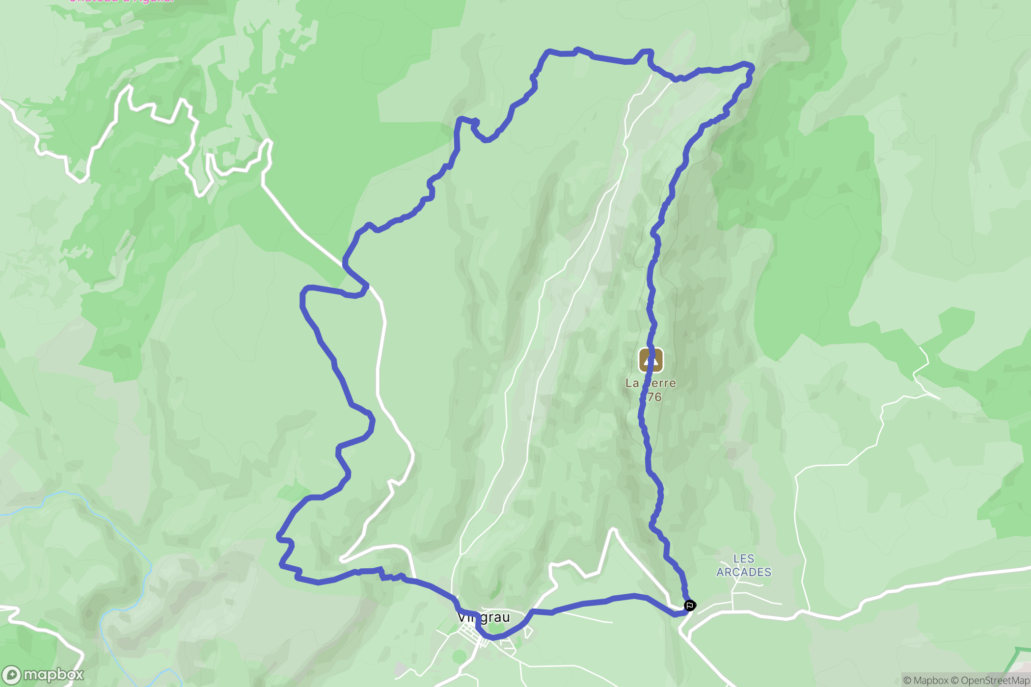 Vingrau : carte du parcours de randonnée - France