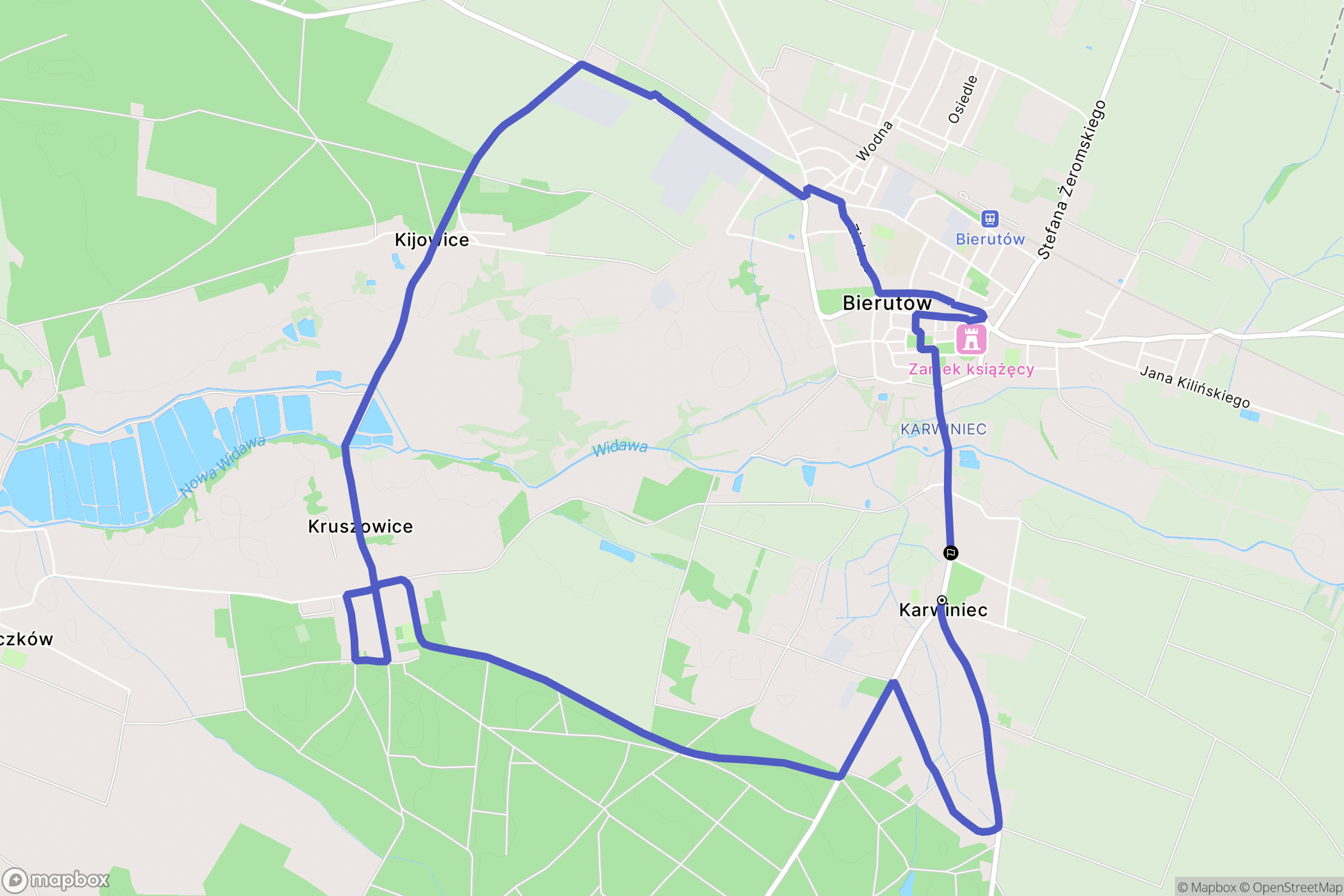 Karwiniec: mapa trasy - Poland