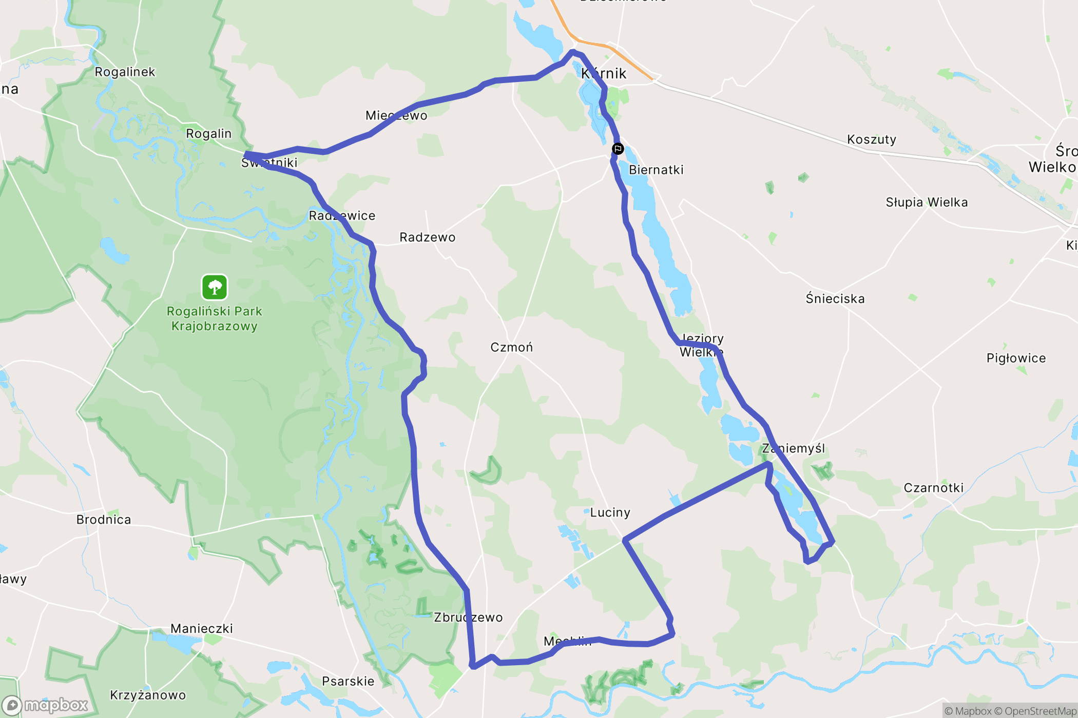 Kórnik: mapa trasy - Poland