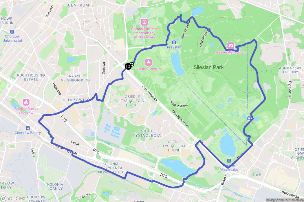 Katowice: mapa trasy - Poland