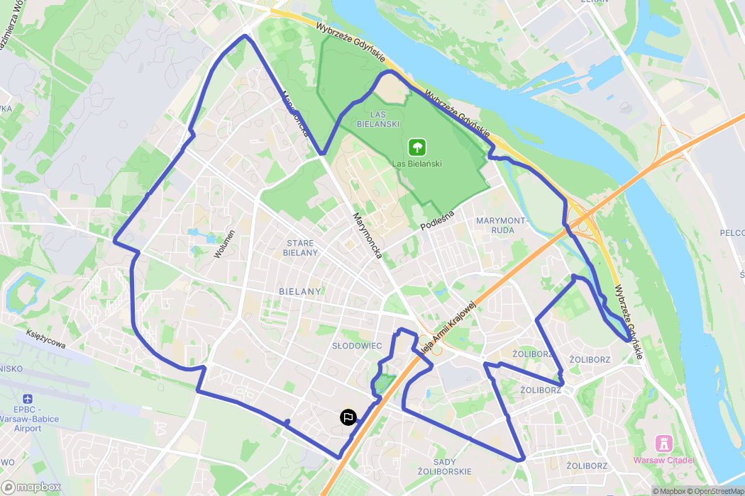 Warszawa: mapa trasy - Poland