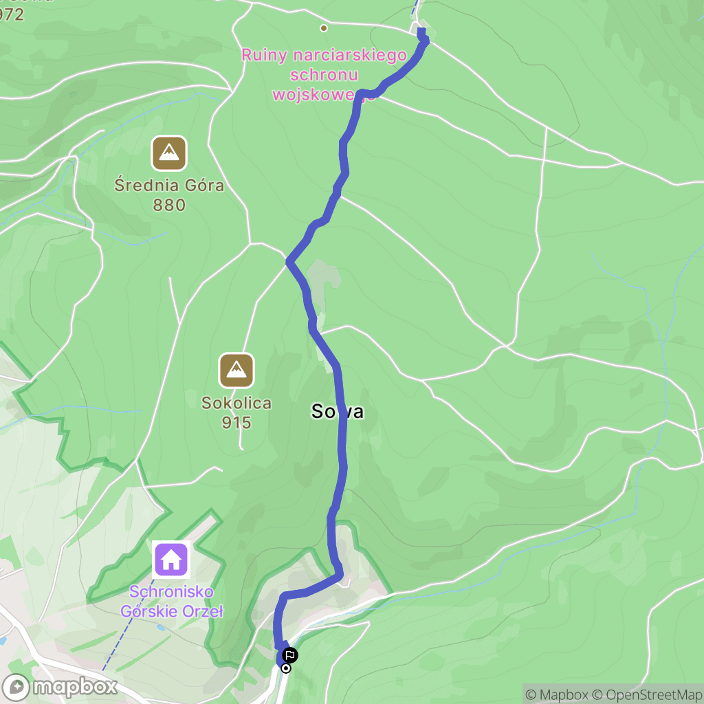 Rzeczka: mapa trasy - Poland