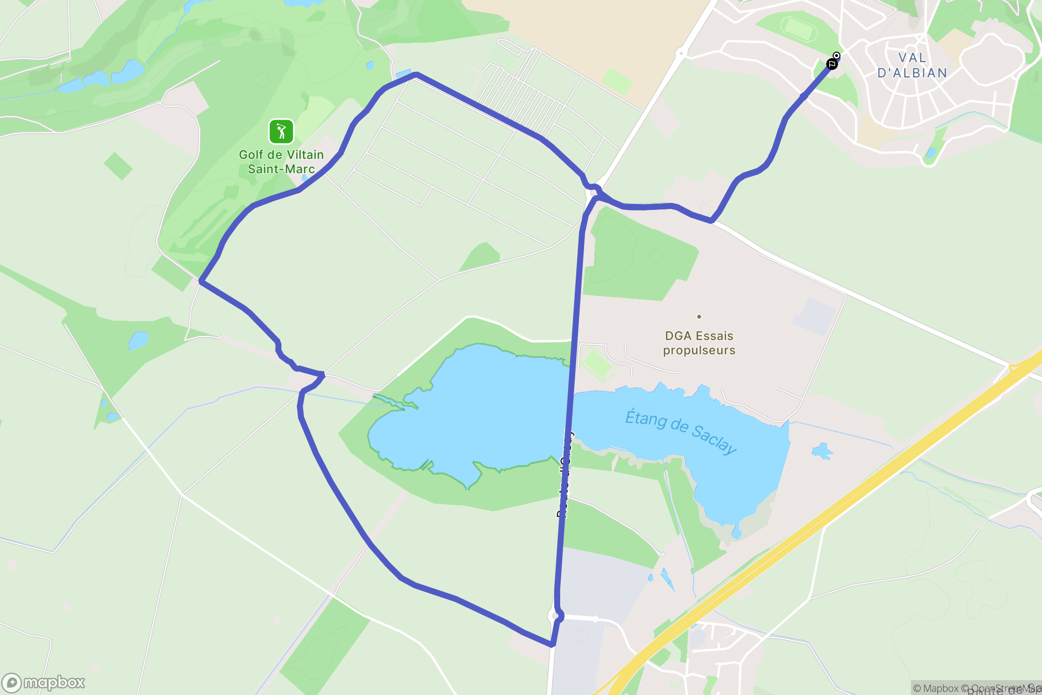 Saclay : carte du parcours de randonnée - France