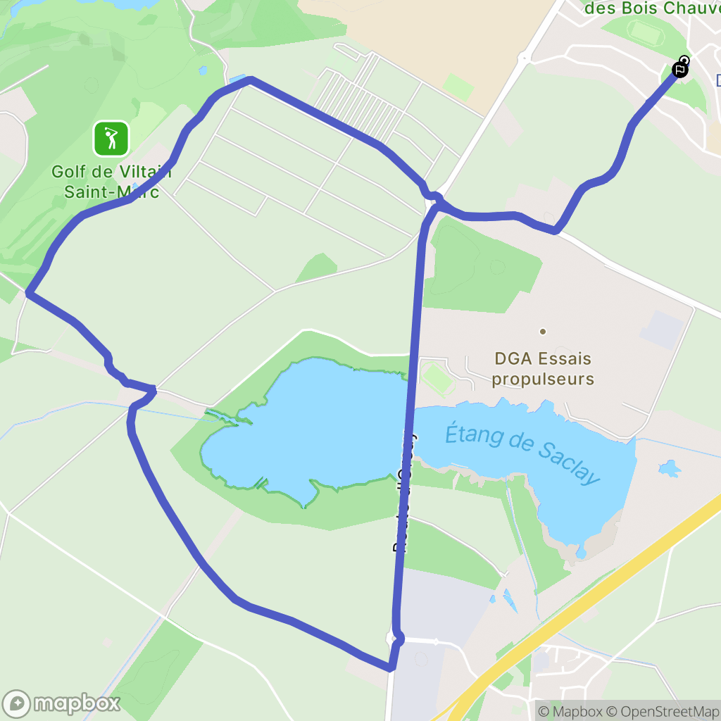 Saclay : carte du parcours de randonnée - France