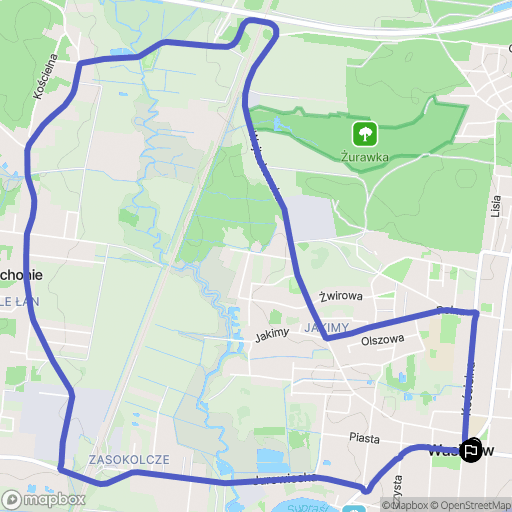 Wasilków: mapa trasy - Poland