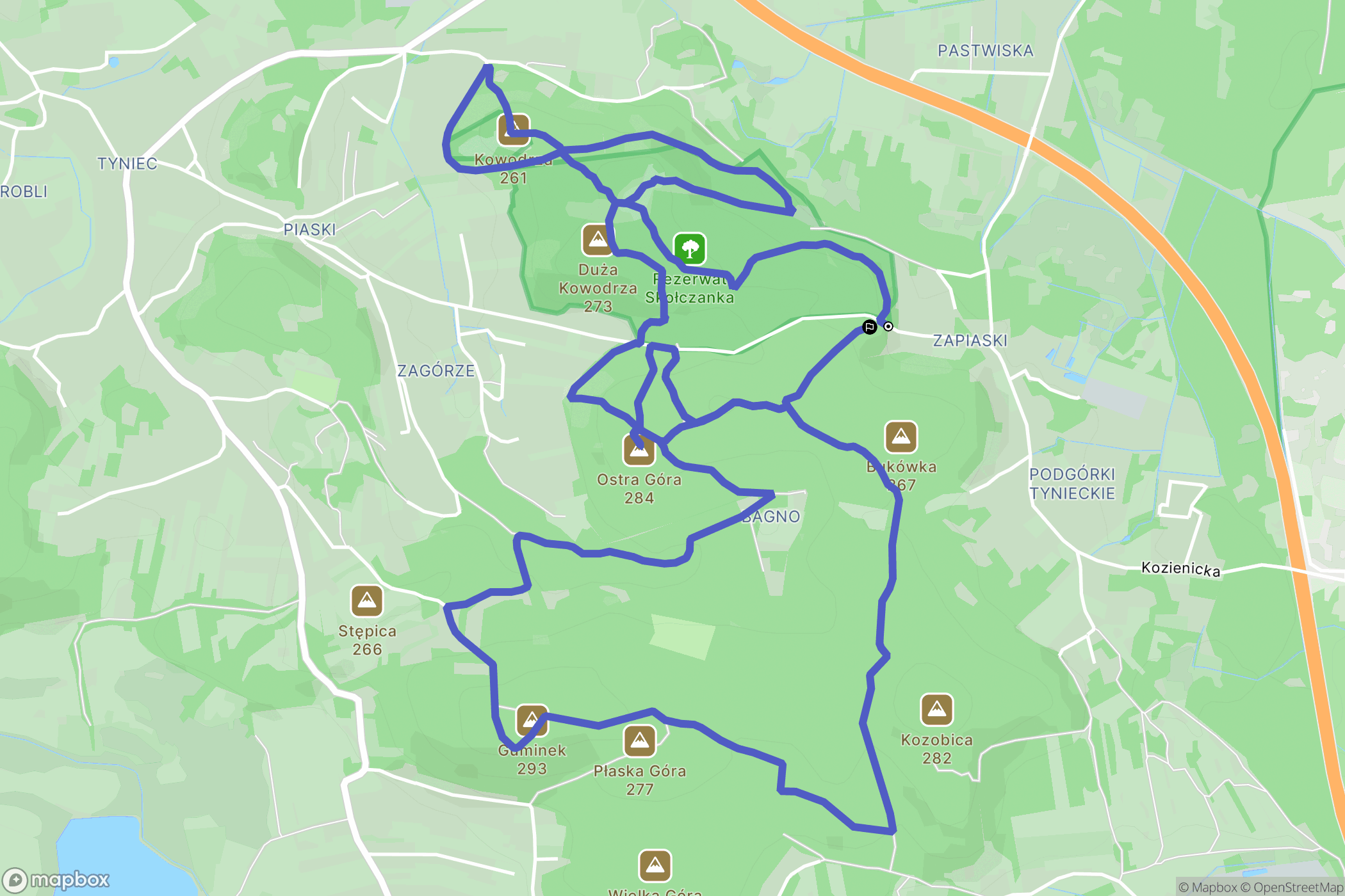 Kraków: mapa trasy - Poland