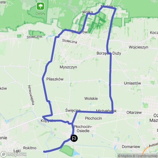 Józefów: mapa trasy - Poland