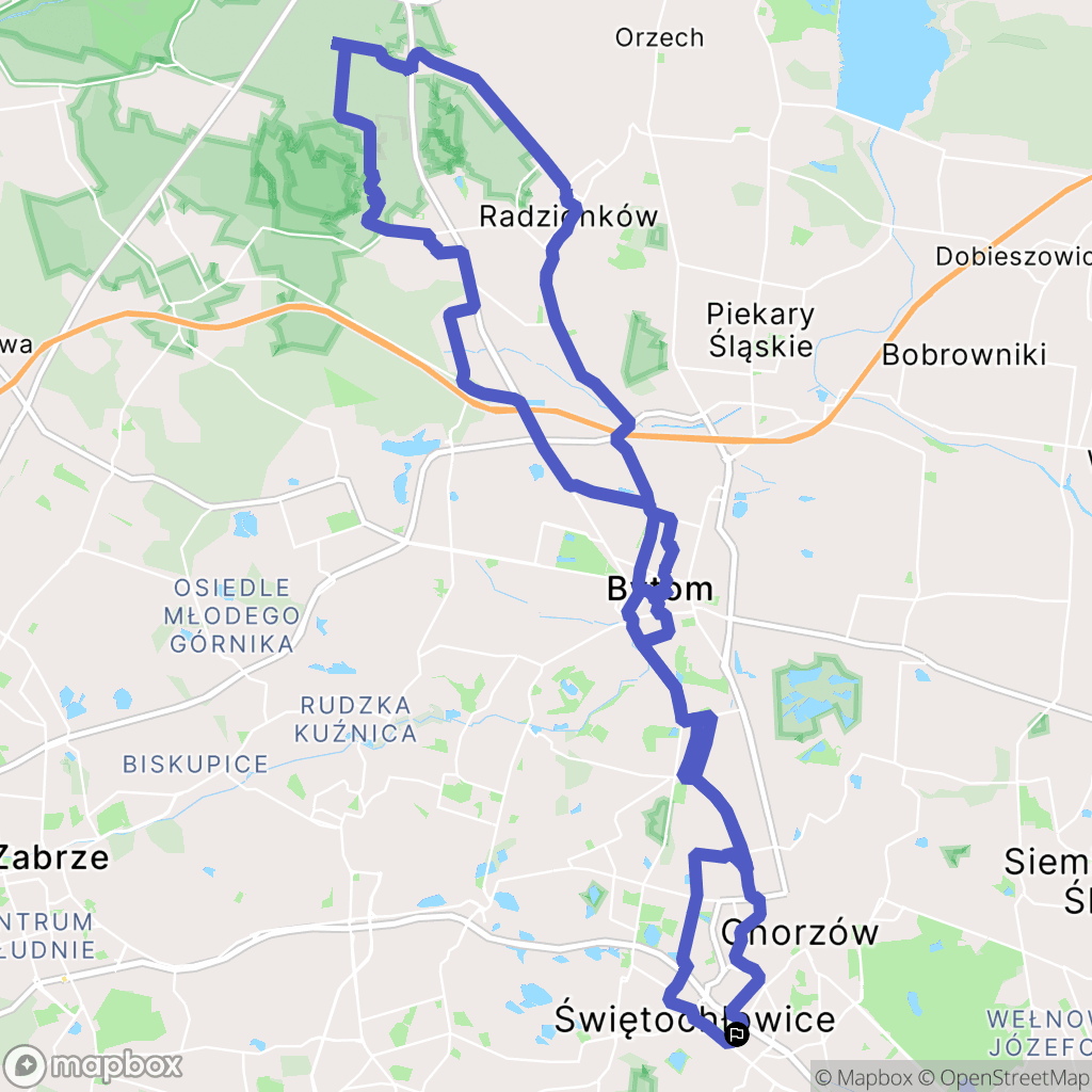 Chorzów: mapa trasy - Poland