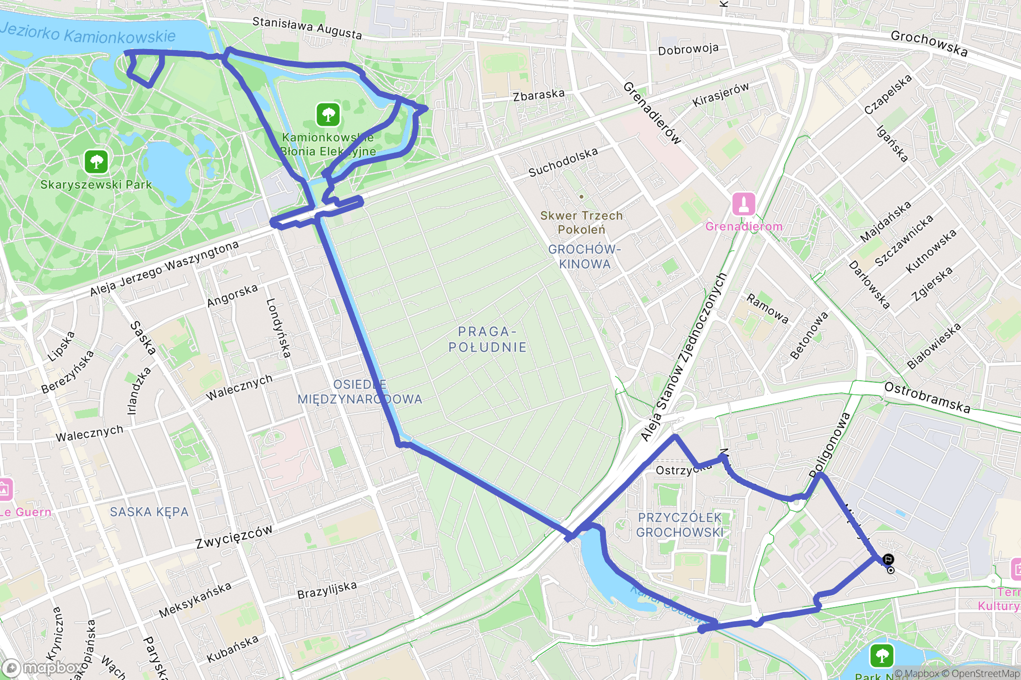 Warszawa: mapa trasy - Poland