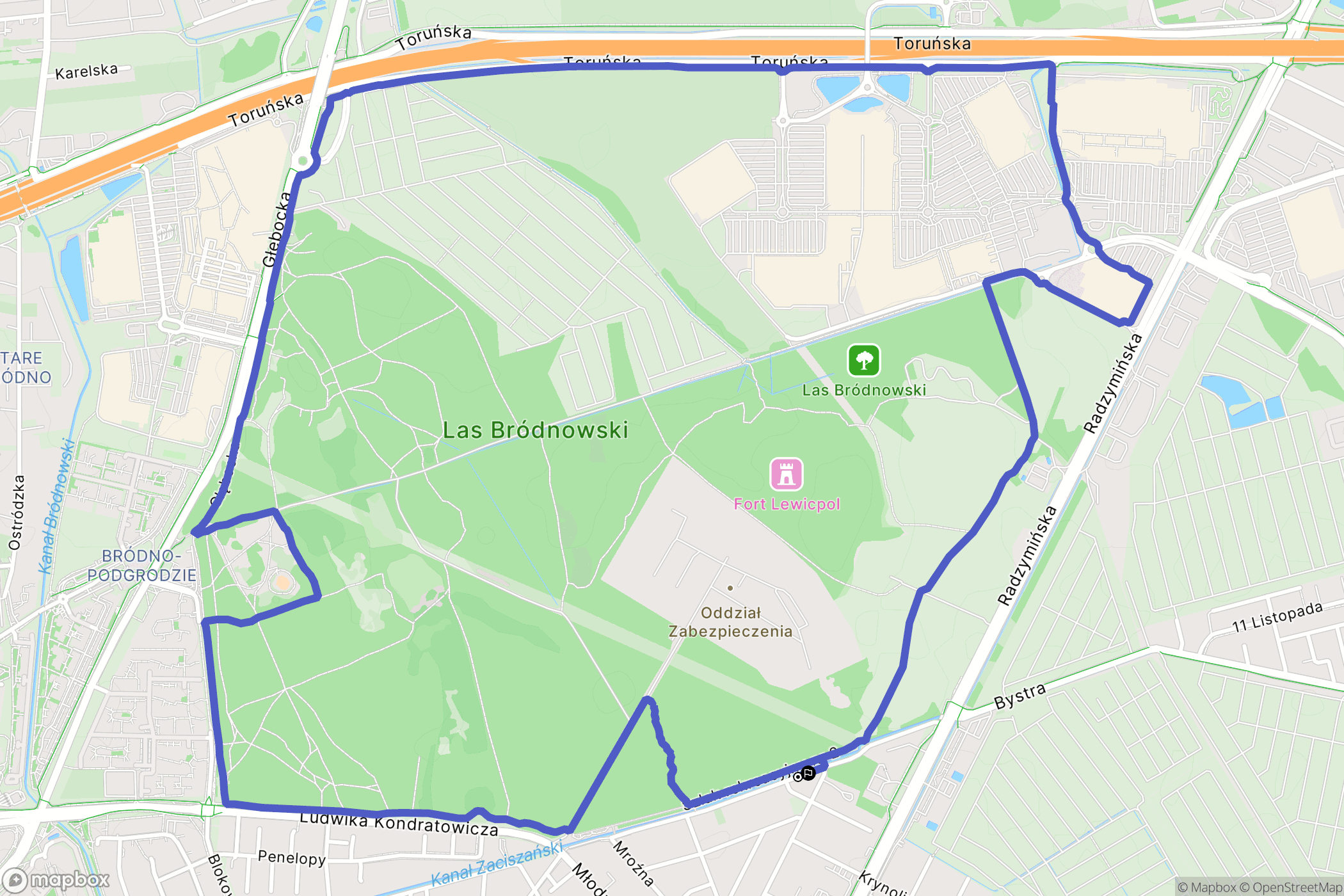 Warszawa: mapa trasy - Poland