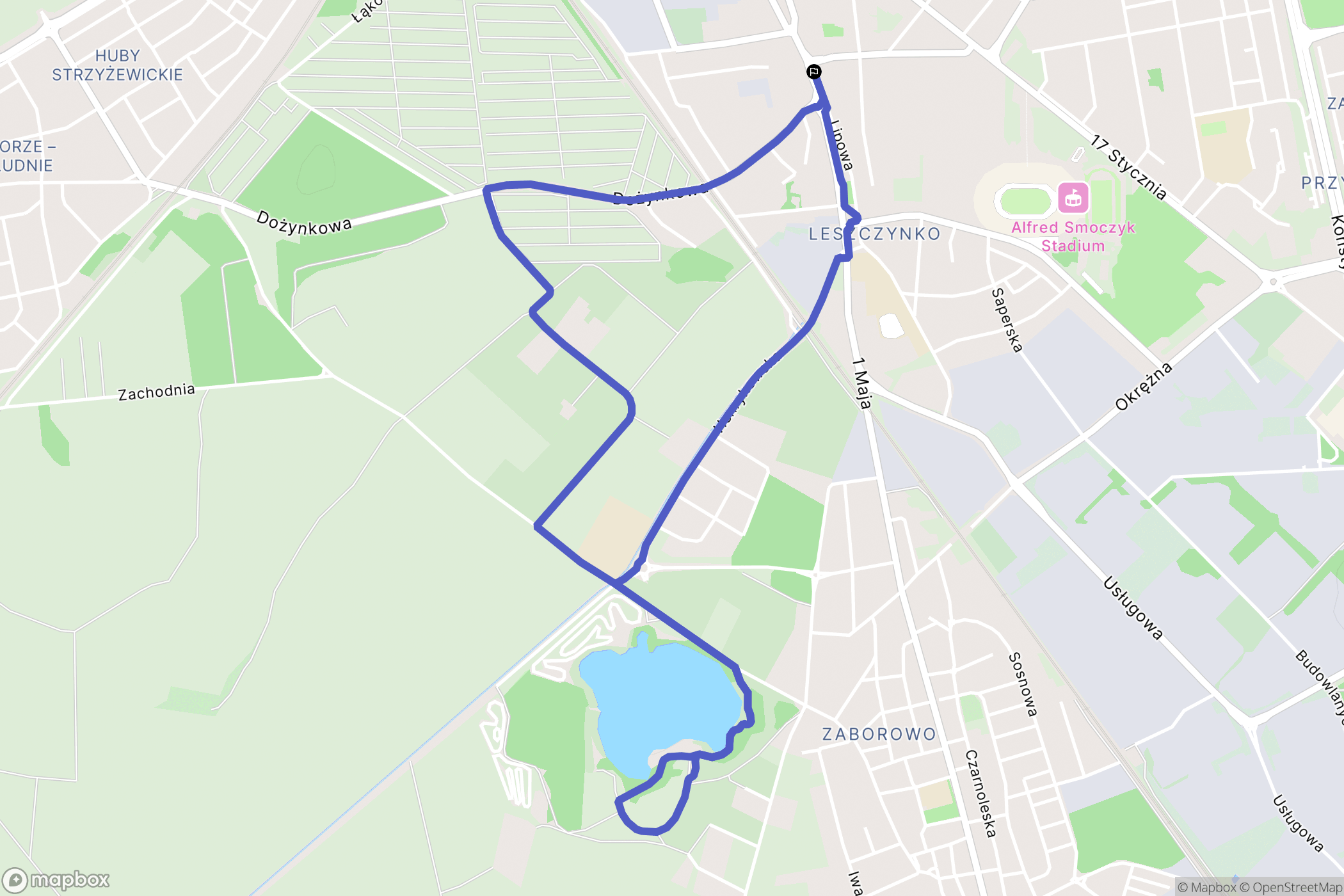 Leszno: mapa trasy - Poland