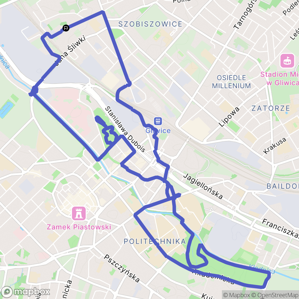 Gliwice: mapa trasy - Poland