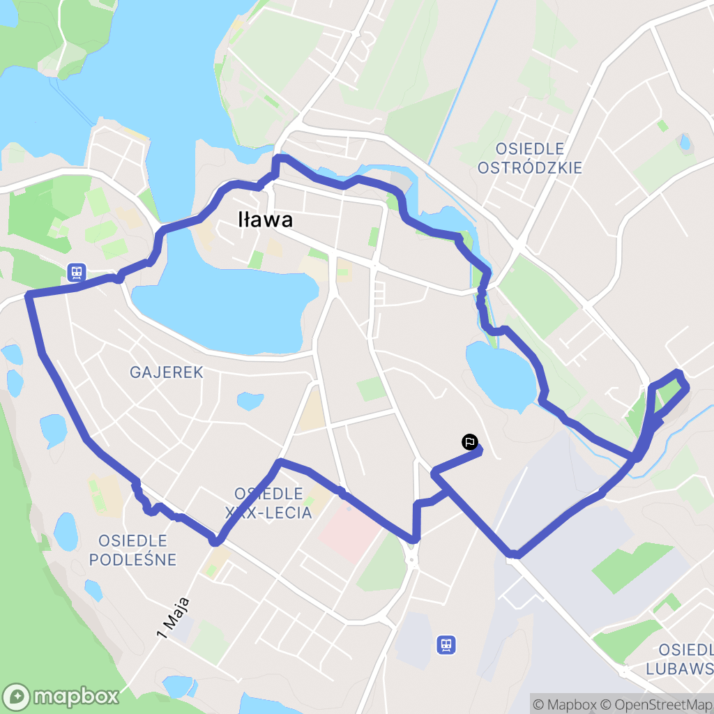 Iława: mapa trasy - Poland