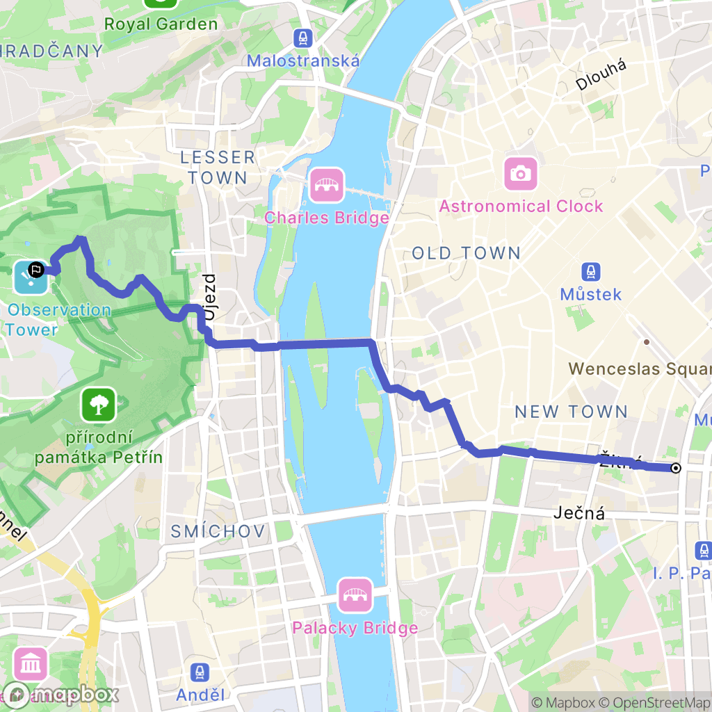 Prague: mapa trasy - Czechia