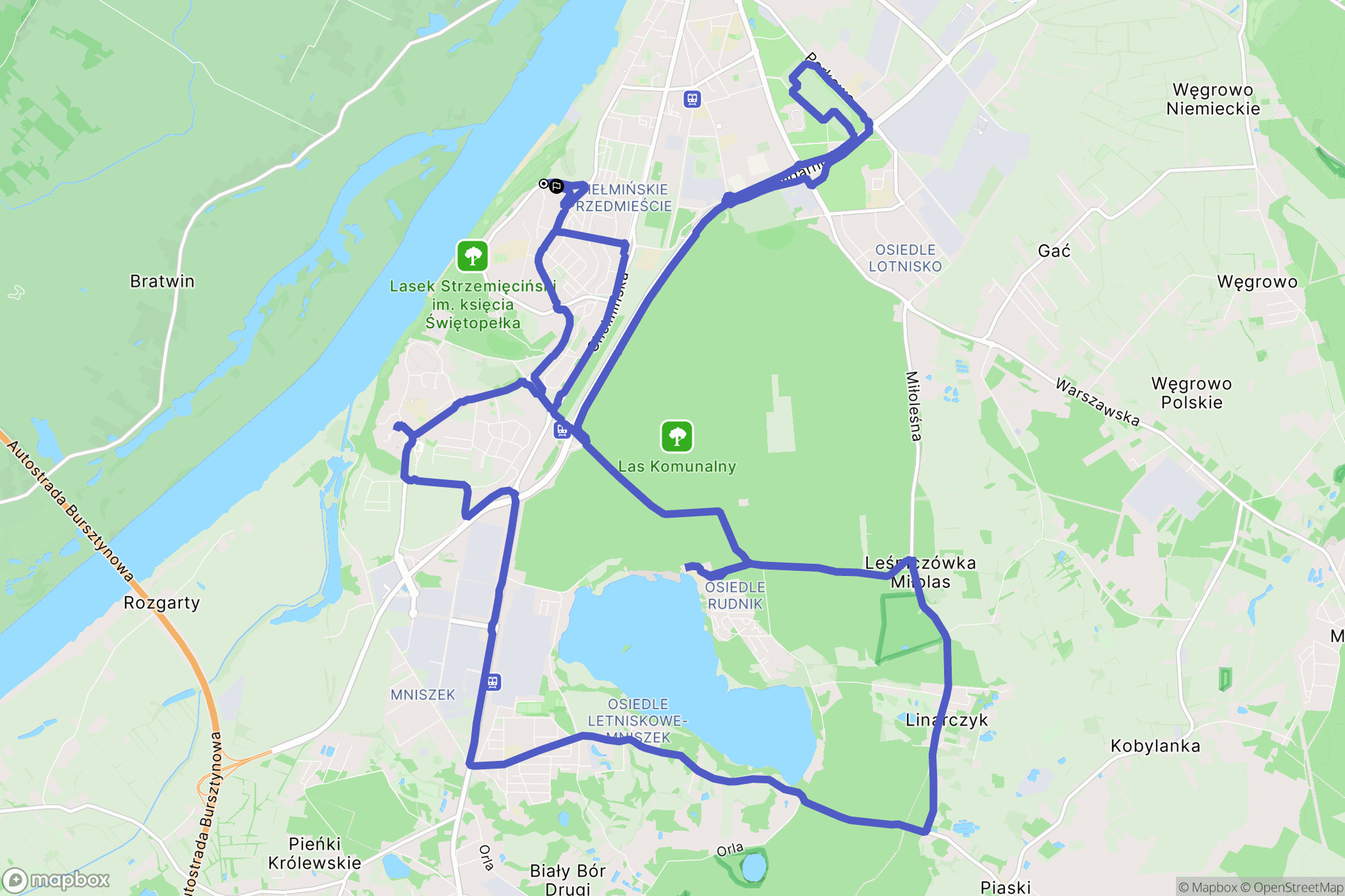 Grudziądz: mapa trasy - Poland