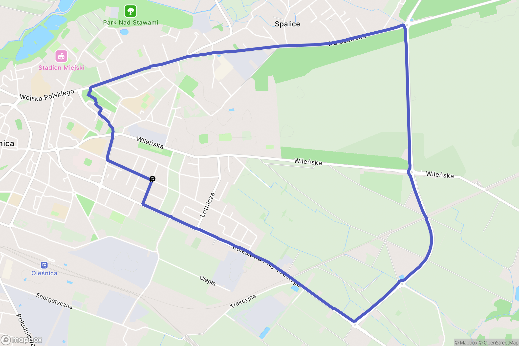 Oleśnica: mapa trasy - Poland