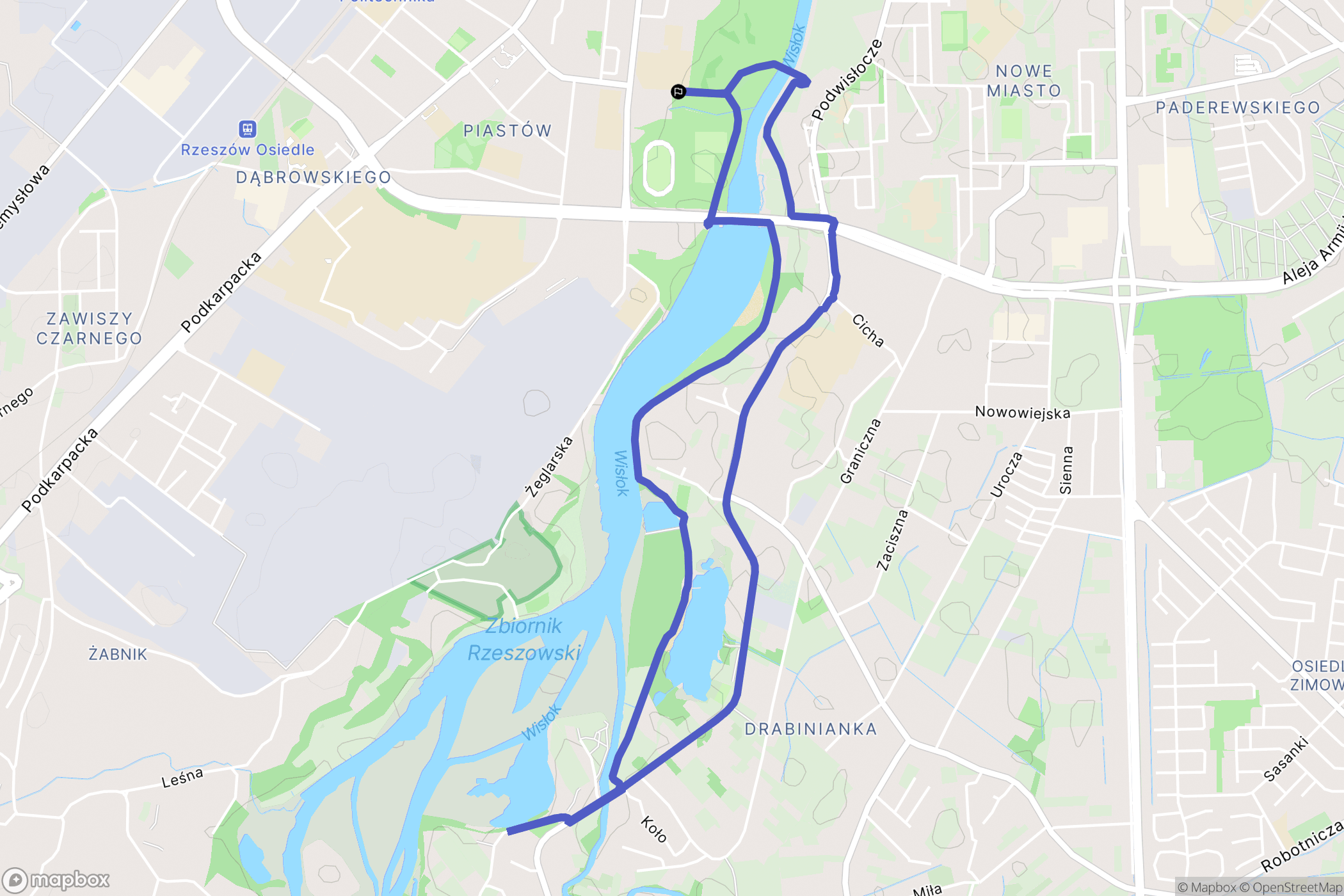 Rzeszów: mapa trasy - Poland