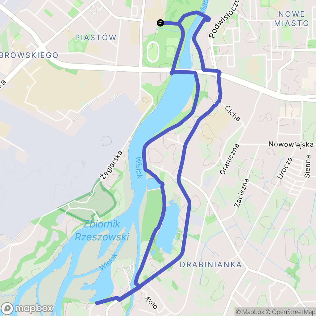 Rzeszów: mapa trasy - Poland