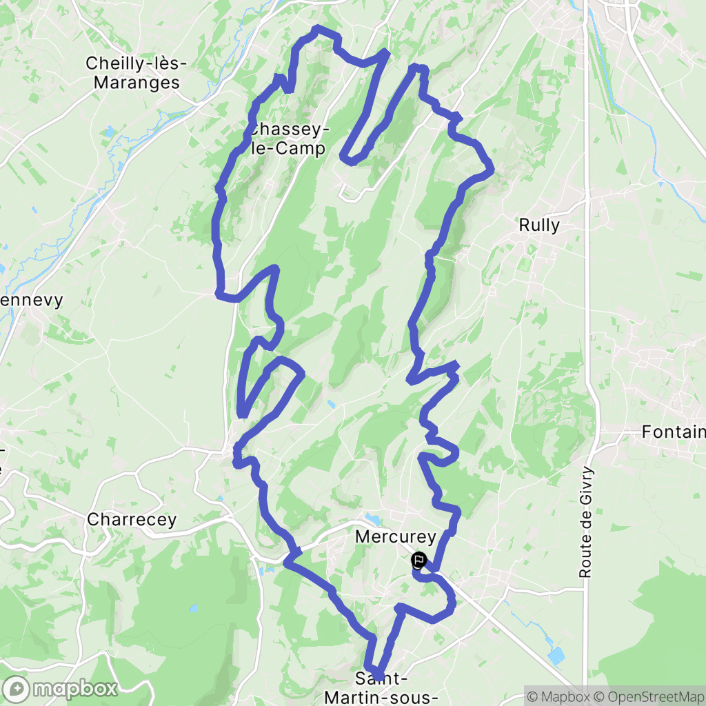 Mercurey : carte du parcours de randonnée - France