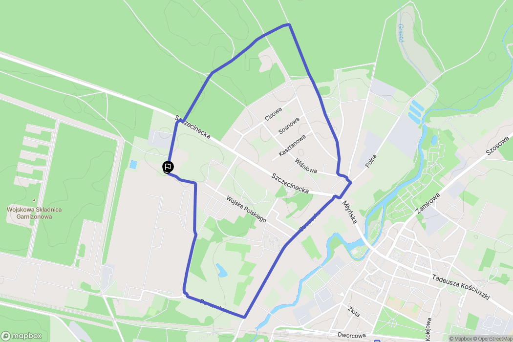 Czarne: mapa trasy - Poland