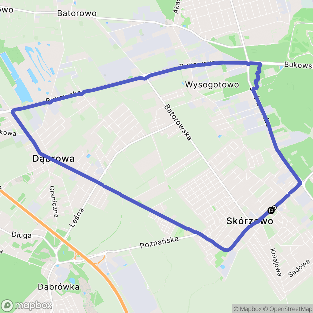 Skórzewo: mapa trasy - Poland