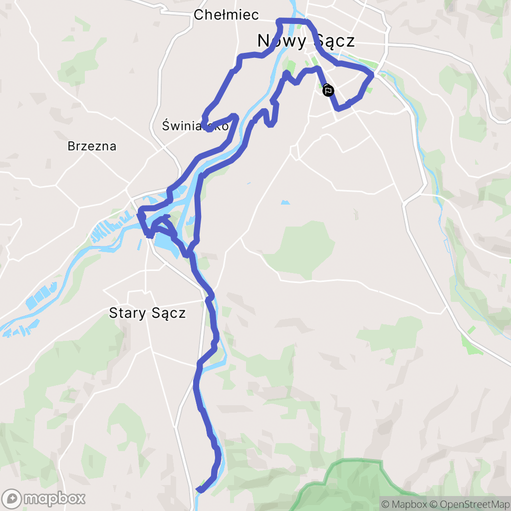 Nowy Sącz: mapa trasy - Poland