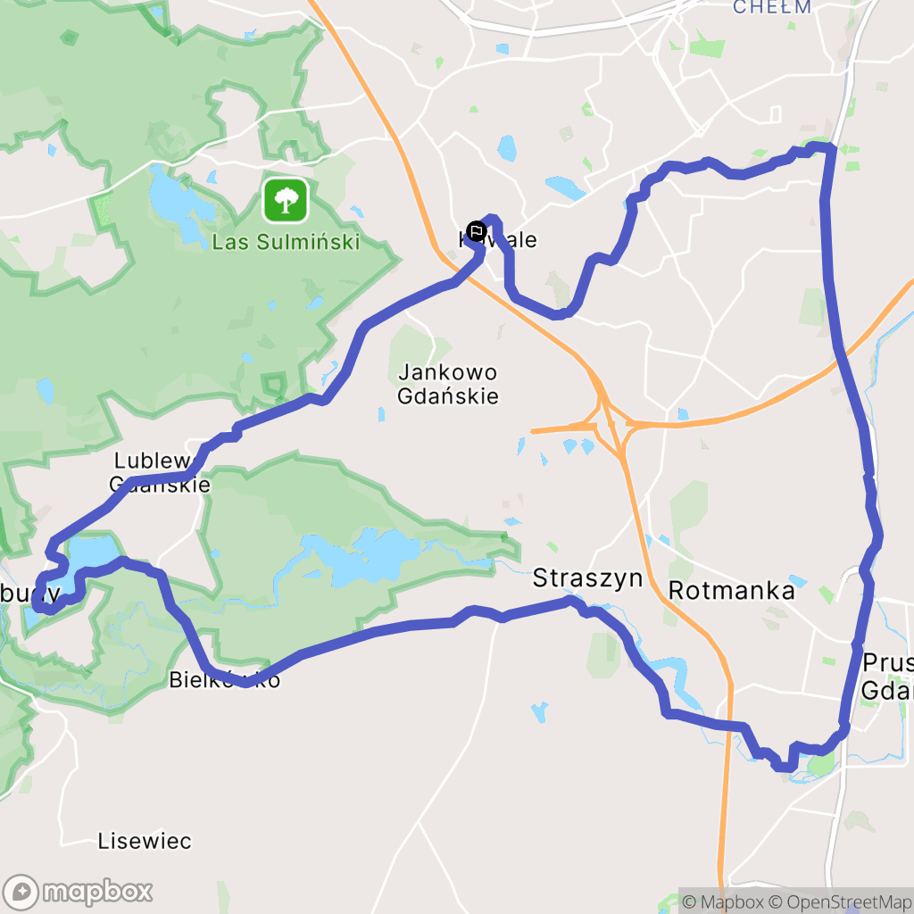 Kowale: mapa trasy - Poland