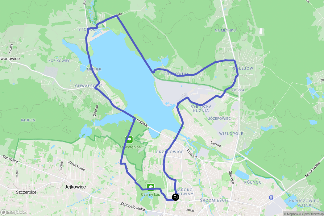 Rybnik: mapa trasy - Poland