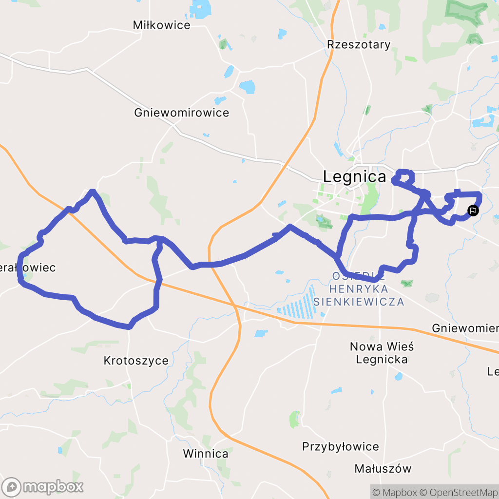 Legnica: mapa trasy - Poland