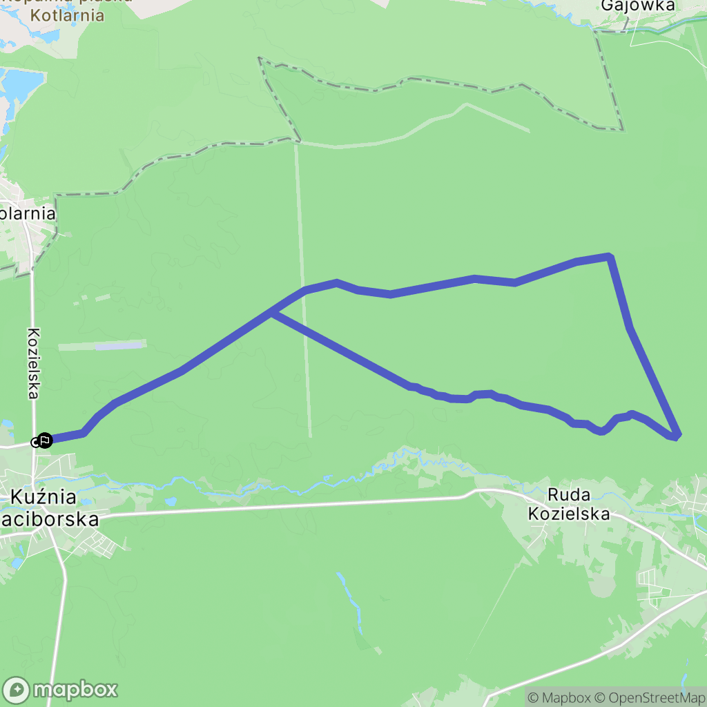 Kuźnia Raciborska: mapa trasy - Poland