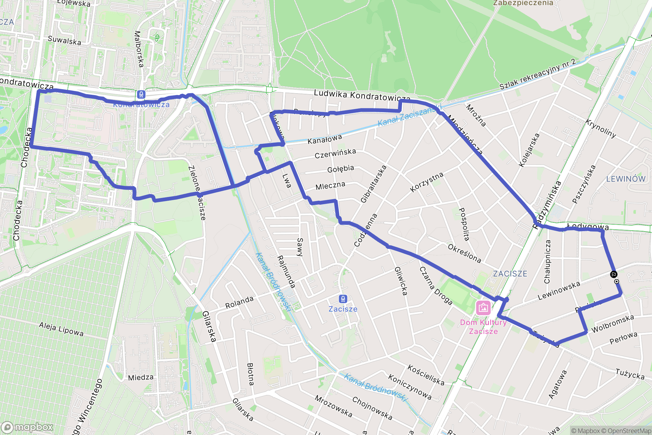 Warszawa: mapa trasy - Poland