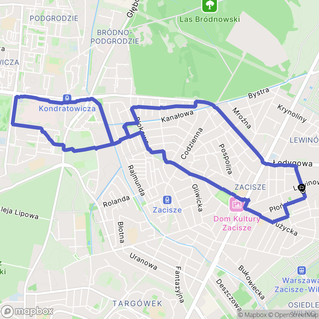Warszawa: mapa trasy - Poland