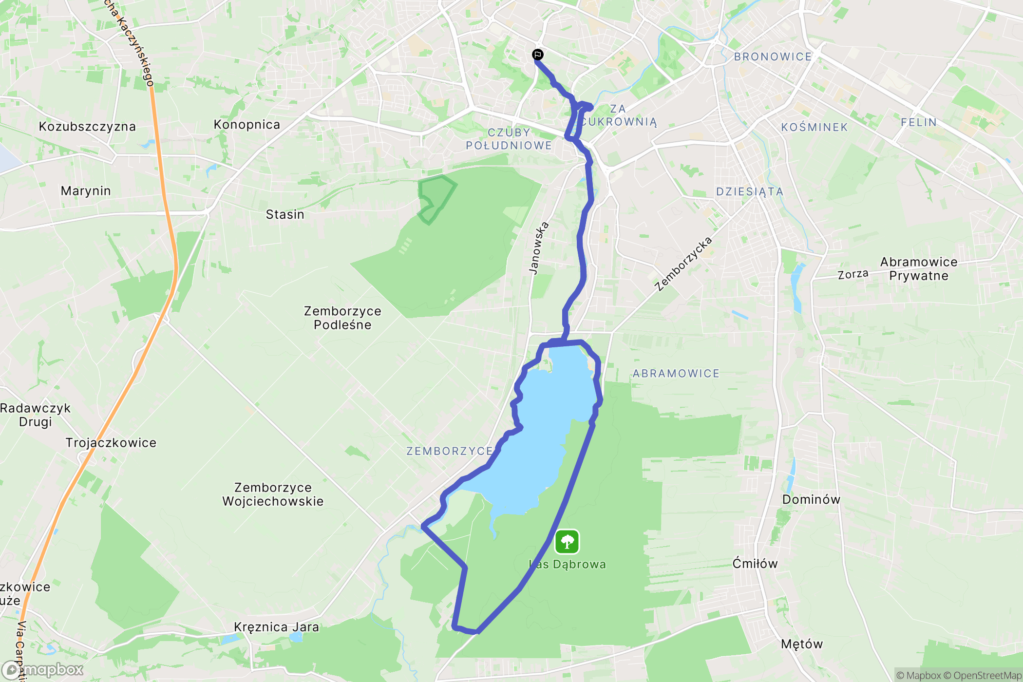 Lublin: mapa trasy - Poland