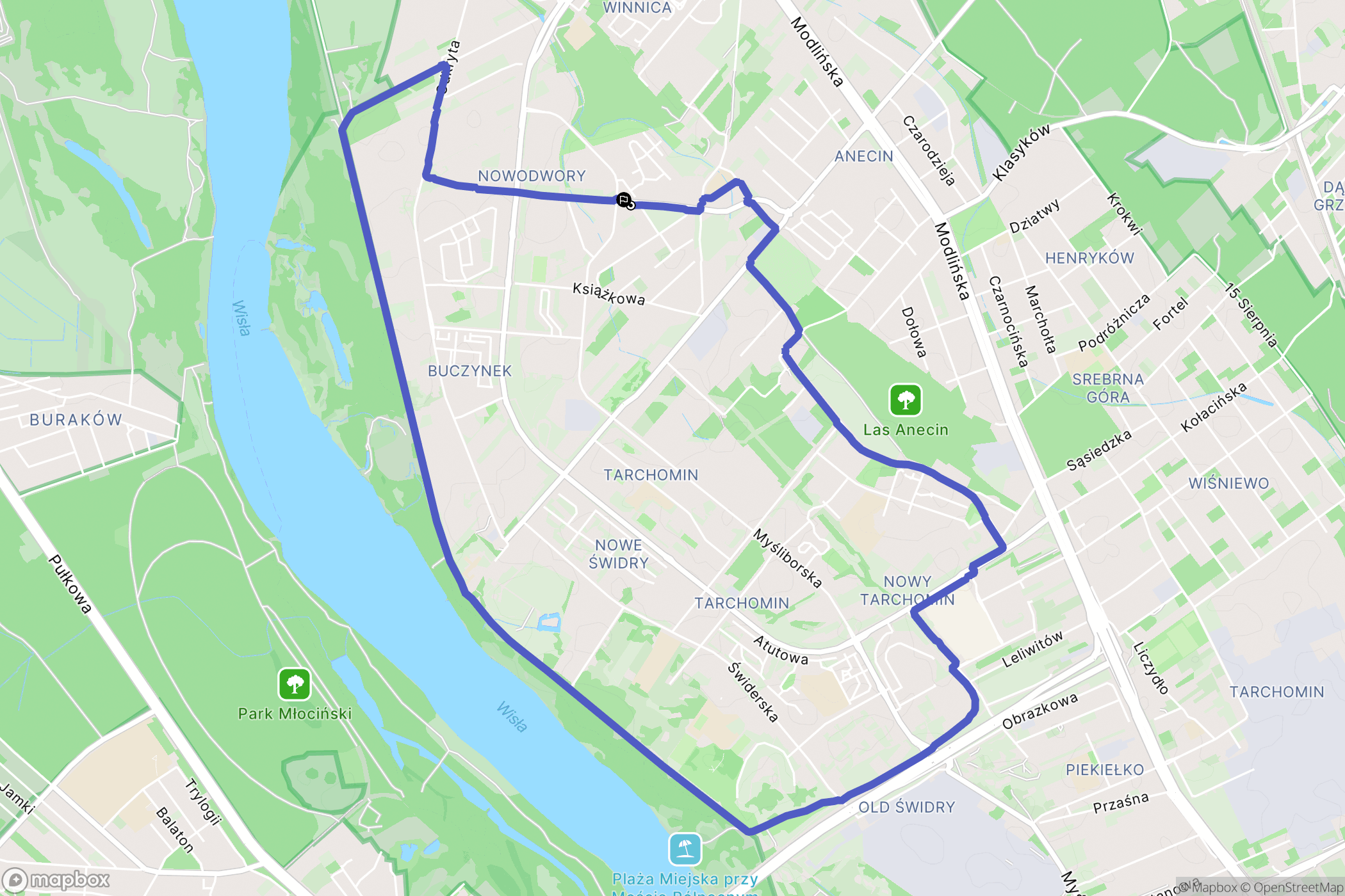 Warszawa: mapa trasy - Poland