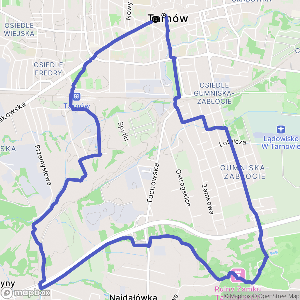Tarnów: mapa trasy - Poland