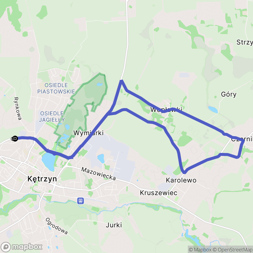 Kętrzyn: mapa trasy - Poland