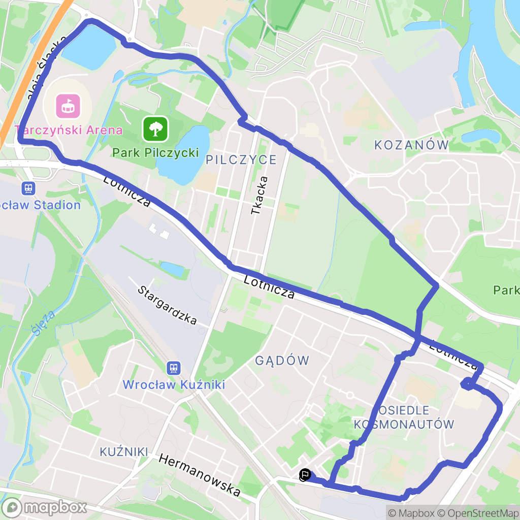 Wrocław: mapa trasy - Poland