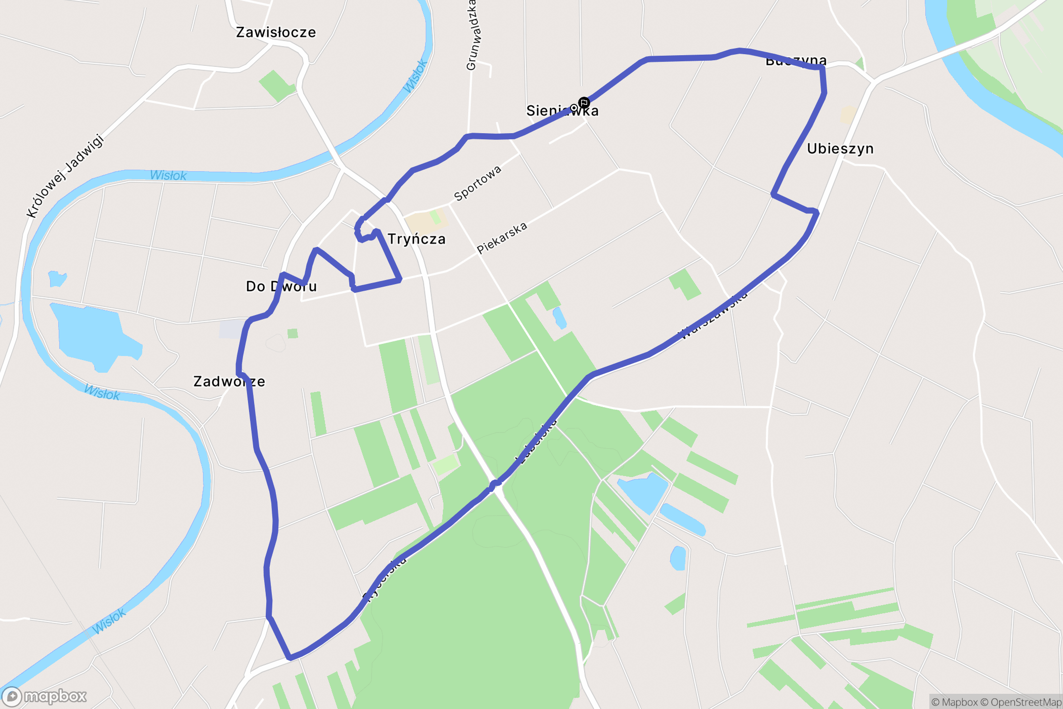 Tryńcza: mapa trasy - Poland