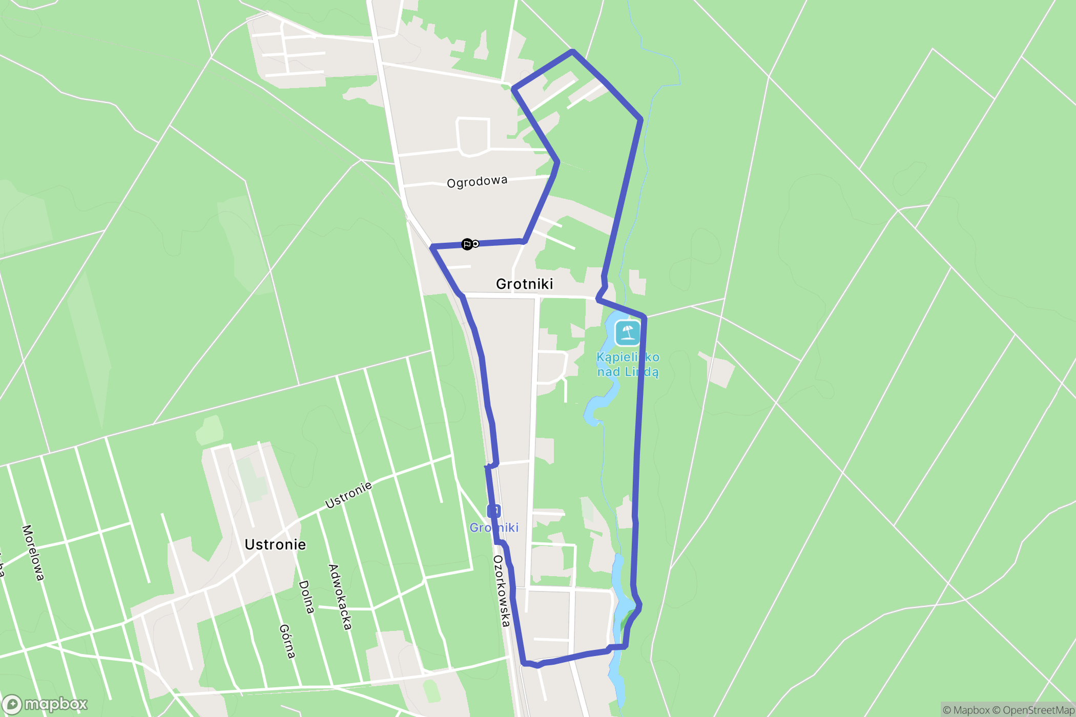 Grotniki: mapa trasy - Poland