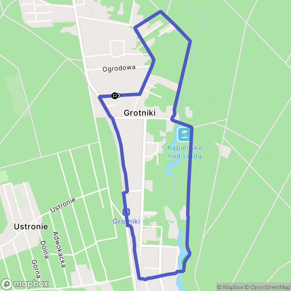 Grotniki: mapa trasy - Poland