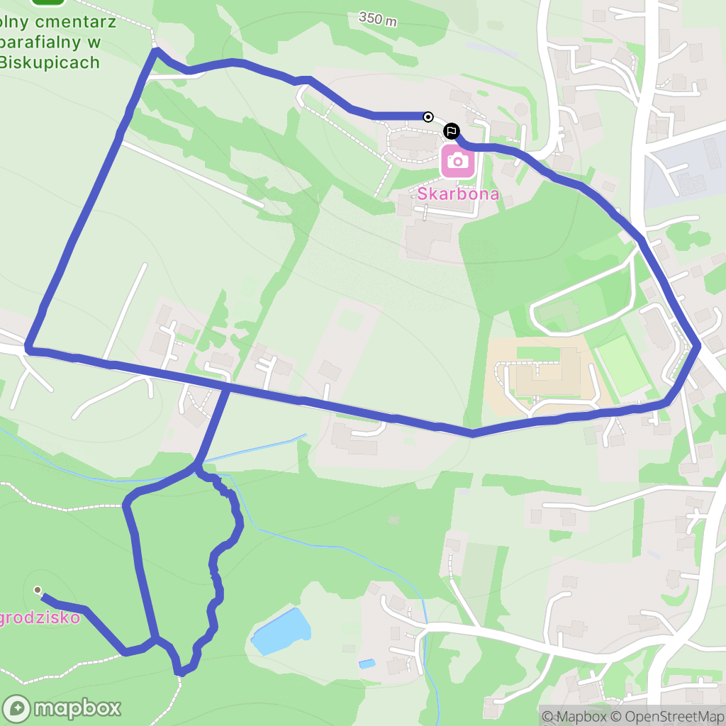 Biskupice: mapa trasy - Poland