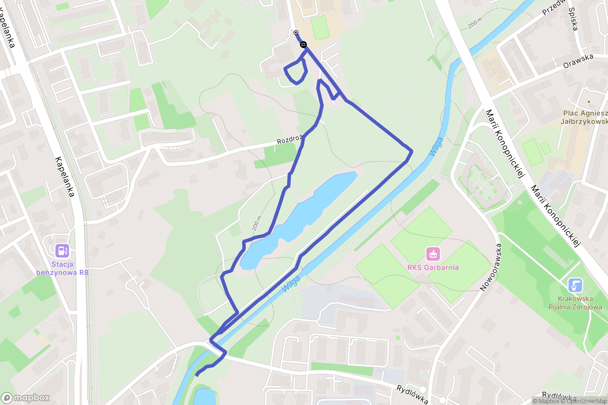 Kraków: mapa trasy - Poland