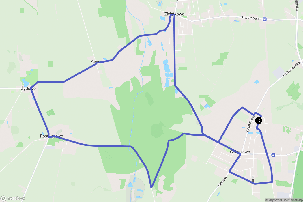 Golęczewo: mapa trasy - Poland