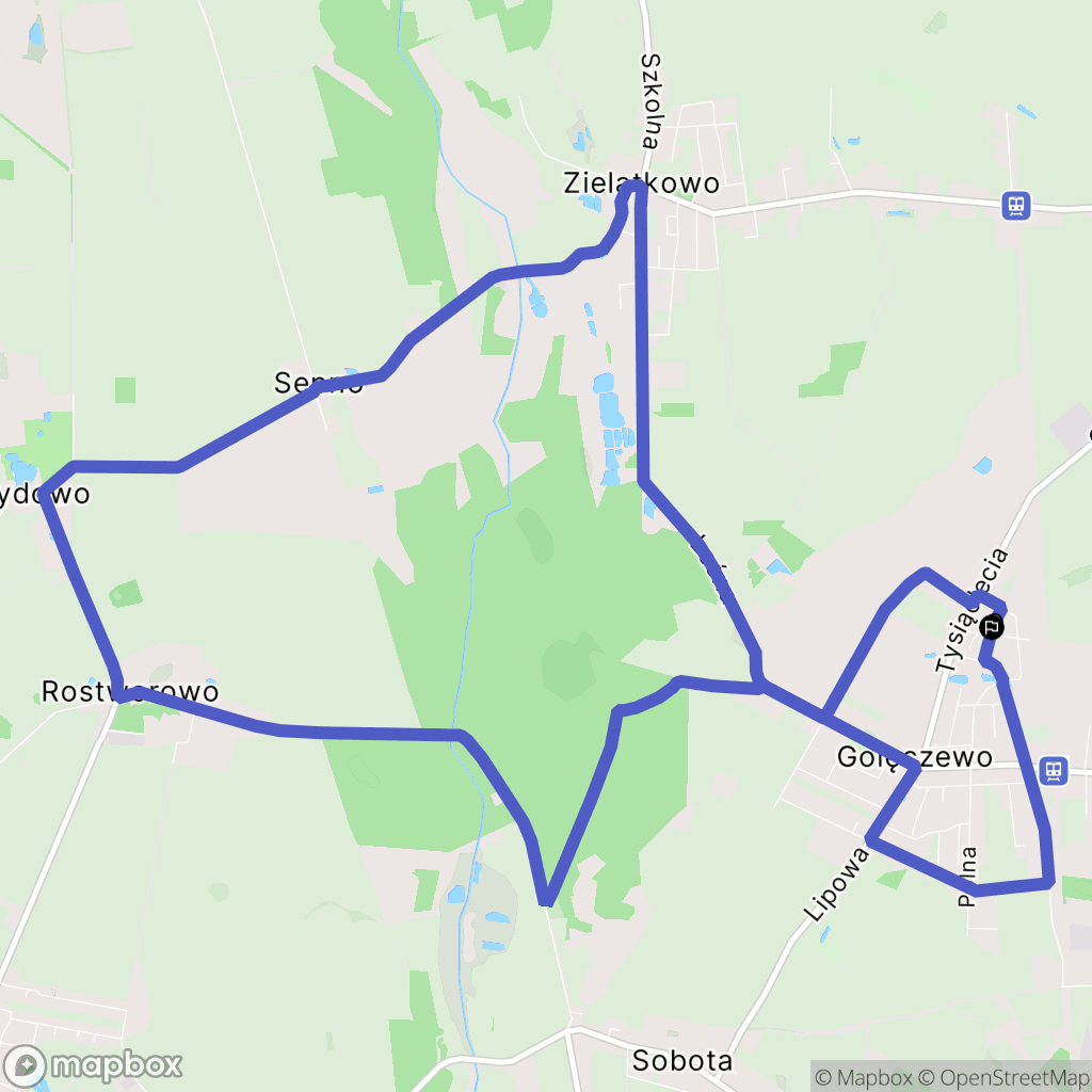 Golęczewo: mapa trasy - Poland