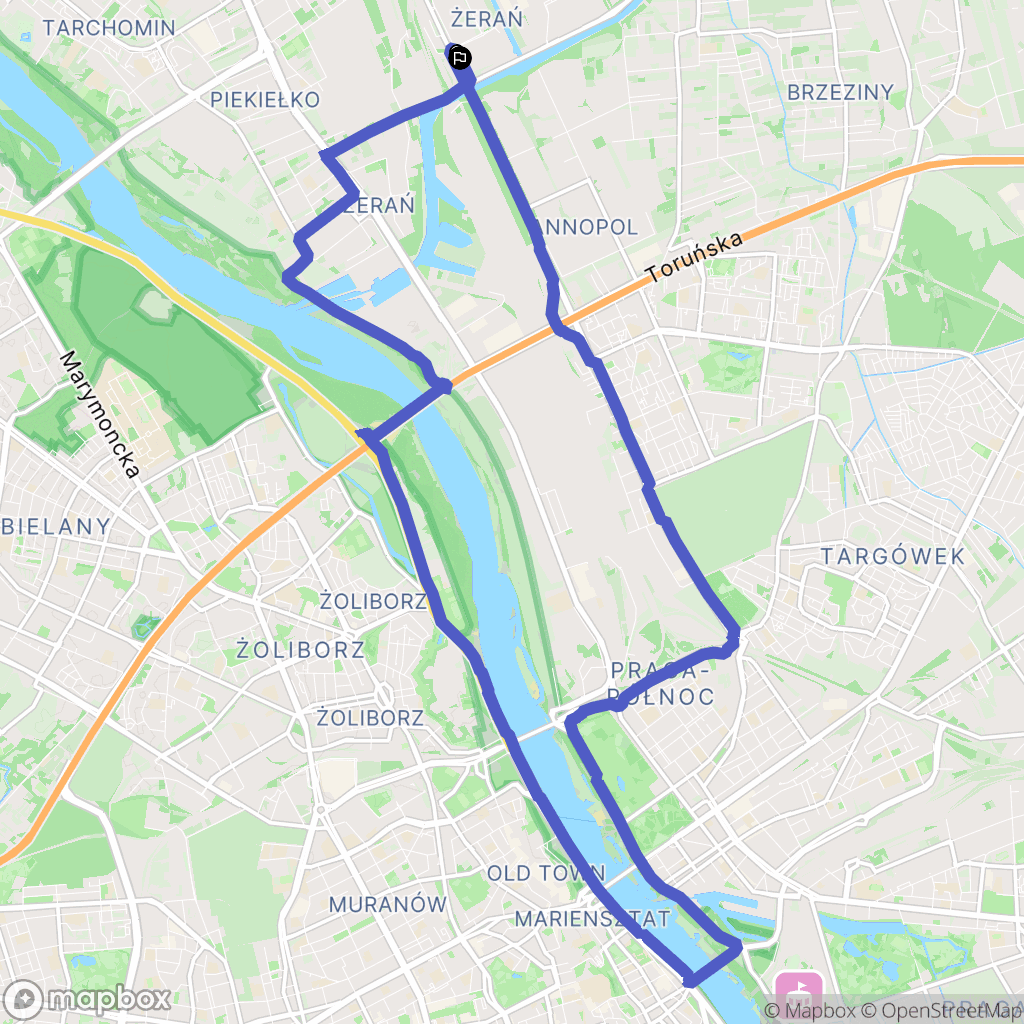 Warszawa: mapa trasy - Poland