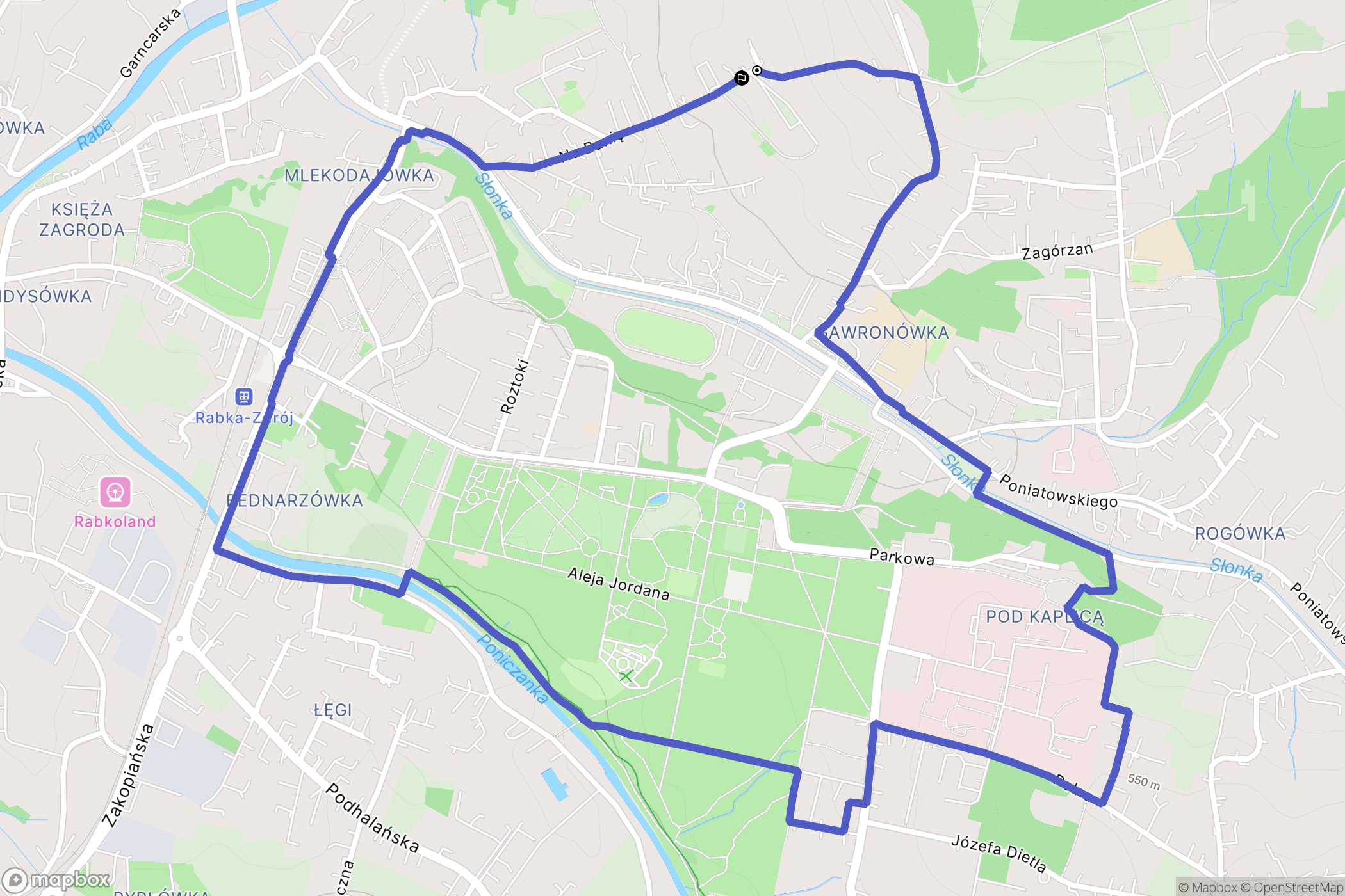 Rabka-Zdrój: mapa trasy - Poland