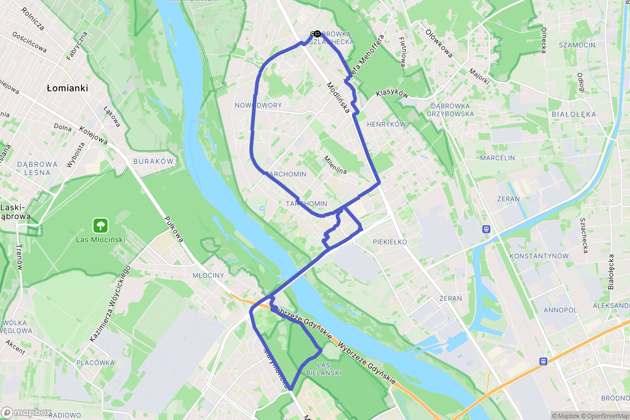 Warszawa: mapa trasy - Poland