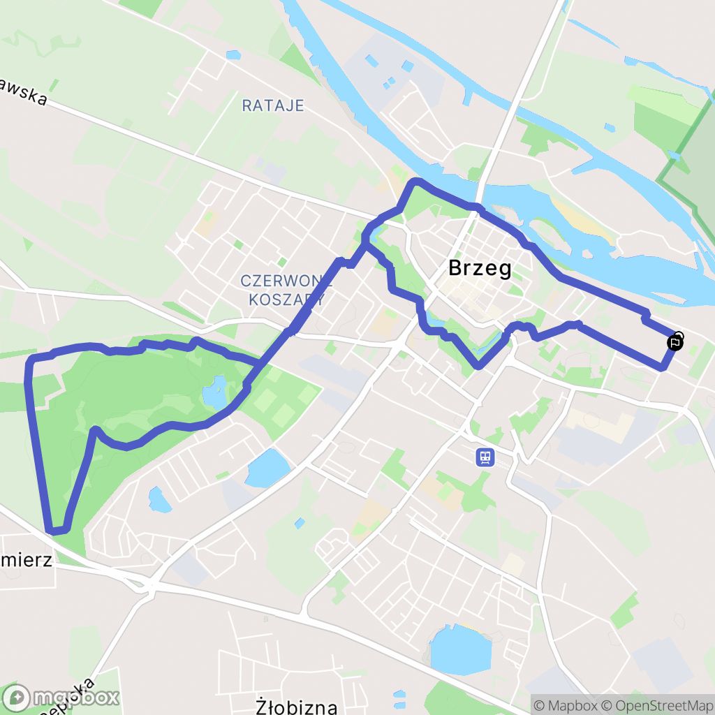 Brzeg: mapa trasy - Poland